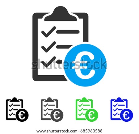 Euro Purchase Pad flat vector pictogram. Colored euro purchase pad gray, black, blue, green pictogram versions. Flat icon style for web design.