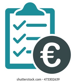 Euro Purchase Pad icon. Vector style is bicolor flat iconic symbol with rounded angles, soft blue colors, white background.