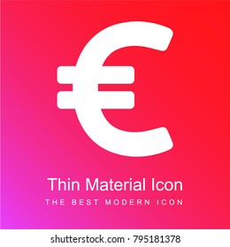 Euro red and pink gradient material white icon minimal design