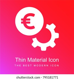 Euro red and pink gradient material white icon minimal design