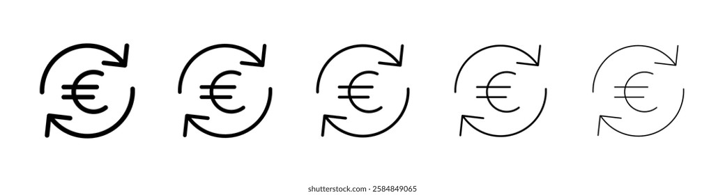 Euro refund icon Vector logo sign