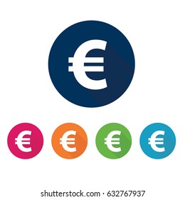Euro round button  icon .