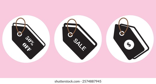 Euro , sale 50% off  tag icon Symbol mark in Outline style design eps 10 