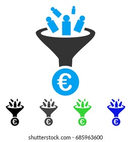 Euro Sale Conversion flat vector pictogram. Colored euro sale conversion gray, black, blue, green pictogram versions. Flat icon style for application design.