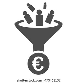 Euro Sale Conversion icon. Vector style is flat iconic symbol with rounded angles, gray color, white background.