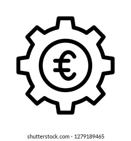 euro setting line icon