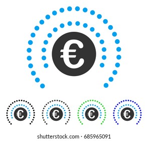 Euro Shield Sphere flat vector icon. Colored euro shield sphere gray, black, blue, green pictogram variants. Flat icon style for application design.