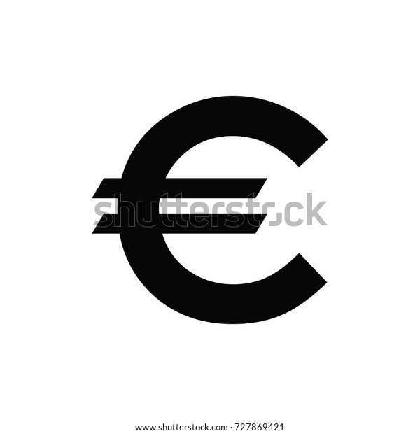 Euro Sign Black White Flat Icon Stock Vector (Royalty Free) 727869421