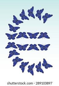The Euro sign from the butterflies to the flag of the European Union