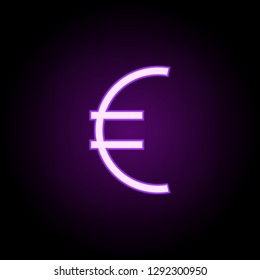 euro sign icon. Elements of web in neon style icons. Simple icon for websites, web design, mobile app, info graphics