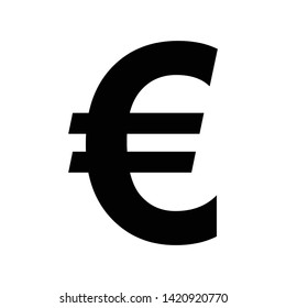 Euro sign icon flat vector illustration design isolated on white background