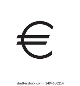 euro sign icon flat vector