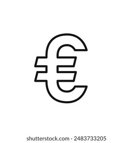 euro sign icon outline collection in black