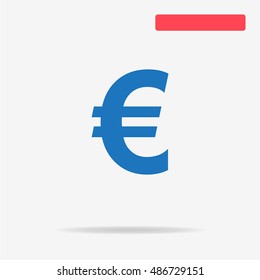 Euro sign icon. Vector concept illustration for design.