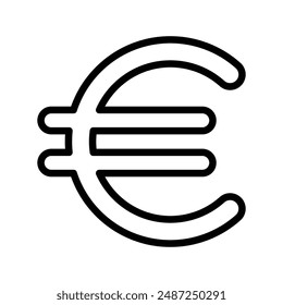 euro sign linear logo mark in black and white
