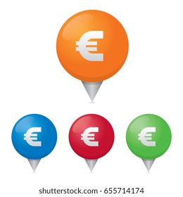 Euro Sign Map Markers