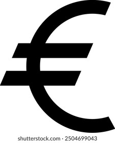 Signo del euro. Símbolo del Vector del dinero aislado en el fondo blanco.