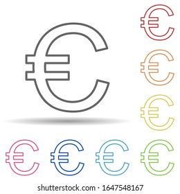 Euro sign in multi color style icon. Simple thin line, outline vector of mobile banking icons for ui and ux, website or mobile application