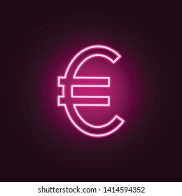 euro sign neon icon. Elements of web set. Simple icon for websites, web design, mobile app, info graphics