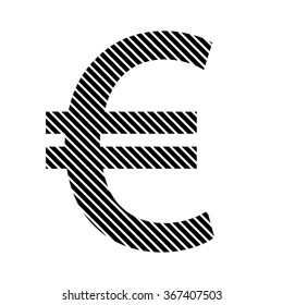 Euro sign on white background. Vector illustration.