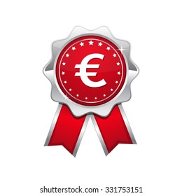 Euro Sign Red Vector Icon Design
