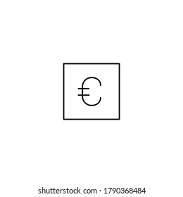 Ilustración del vector de la línea delgada simple del signo del euro