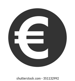 Euro sign. Simple web navigation icon. Symbol of currency, finance, business and banking. Money label. Gray flat coin isolated on white background. Flat design concept Stock Vector illustration