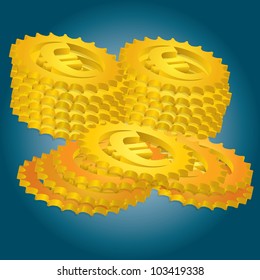 Euro sign with stars, financial concept