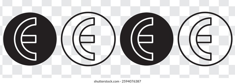 Euro sign, symbol, Vector pictogram