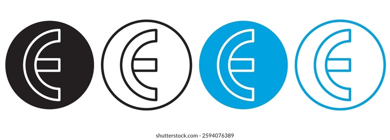 Euro sign, symbol, Vector pictogram