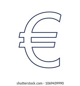 Euro sign. Vector. Flat style black icon on white.