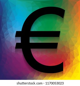 Euro sign. Vector. Flat style black icon on white.