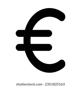 Euro Sign Vector Glyph Icon For Personal And Commercial Use.

