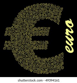 Señal del euro. Ilustración vectorial.