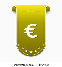 Euro Sign Yellow Vector Icon Design