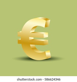 Euro sing gold icon Vector illustration