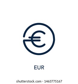Euro. Single flat icon on white background. UI icon flat illustratio - Vector