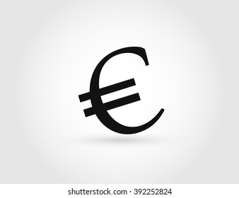 Euro. Single flat icon on white background. Vector illustration.