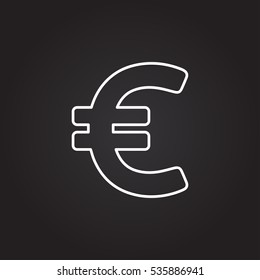 Euro. Single flat icon on white background. Vector illustration.

