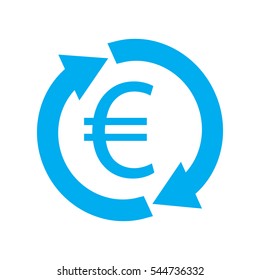 Euro. Single flat icon on white background. Vector illustration.