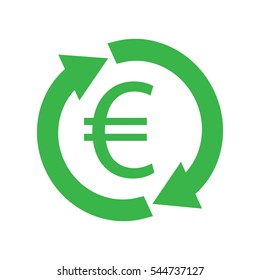 Euro. Single flat icon on white background. Vector illustration.