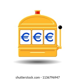 Euro slot machine icon vector illustration