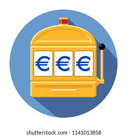 Euro slot machine icon vector illustration