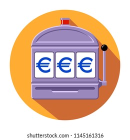 Euro slot machine icon vector illustration