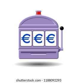 Euro slot machine icon vector illustration