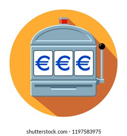Euro slot machine icon vector illustration