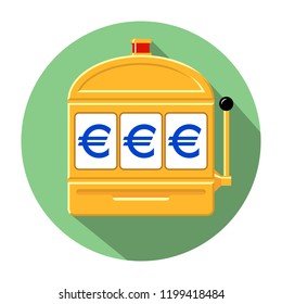 Euro slot machine icon vector illustration