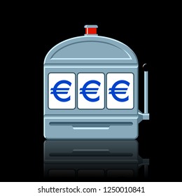 Euro slot machine icon vector illustration