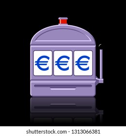 Euro slot machine icon vector illustration