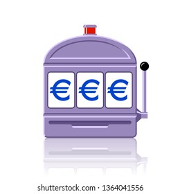 Euro slot machine icon vector illustration